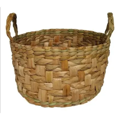 Cesta Trançada Cachipô Fruteira Taboa Redondo 30x30x18 - artesanato de Mundo Urbano