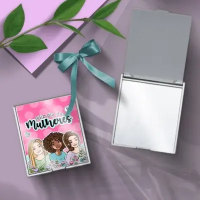 Espelho - Dia da Mulher Personalizado - artesanato de Mi Papelaria Criativa