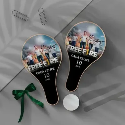Raquete Ping Pong - Free Fire Personalizada - artesanato de Mi Papelaria Criativa