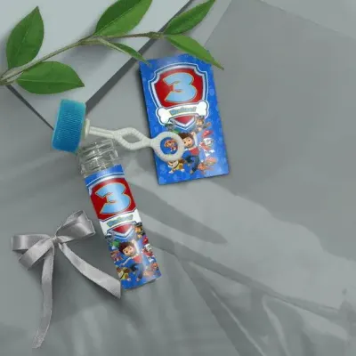 Bolha de Sabão - Patrulha Canina Personalizado - artesanato de Mi Papelaria Criativa
