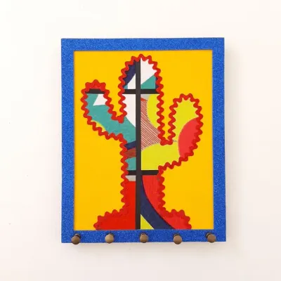 Porta Chave Cacto - artesanato de Estudio Bananeira