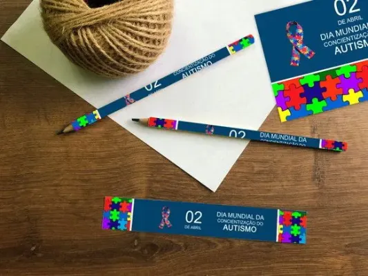Lápis Autismo Personalizado - artesanato de Mi Papelaria Criativa