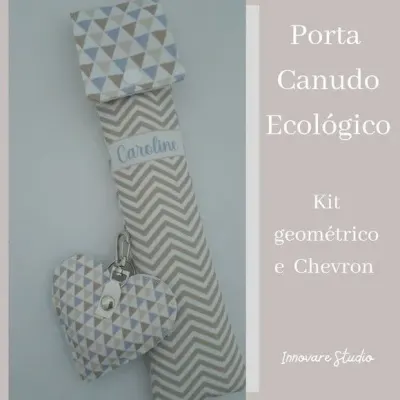 Kit chaveiro + Porta canudo ecológico - artesanato de Innovare Studio