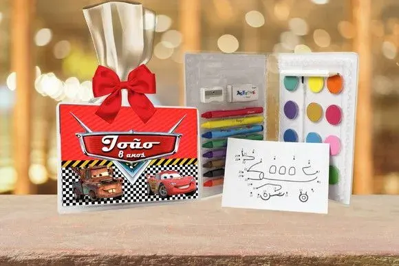 Estojo de Pintura Carros Personalizado - artesanato de Artmanha Lembrancinhas