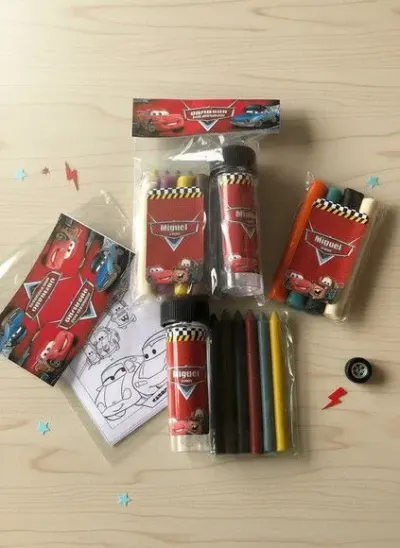 Kit Massinha + Giz + Bolha - Carros Disney Personalizado - artesanato de Mi Papelaria Criativa
