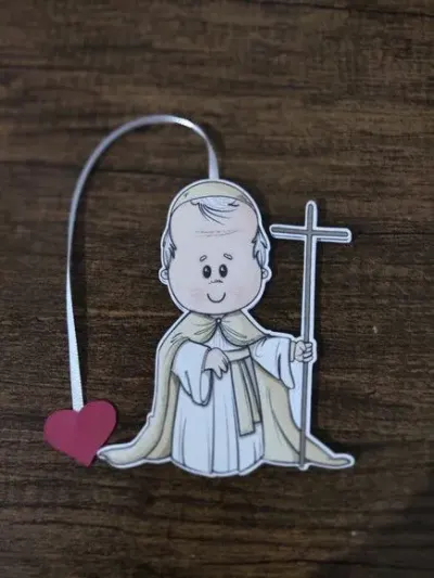 Marcador de Página 08 cm - São João Paulo Ii T - artesanato de Emejhu Personalizados
