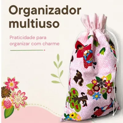 Saquinho organizador multiuso P - 4 - artesanato de Djulik
