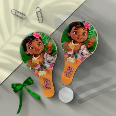Raquete Ping Pong - Moana Baby Personalizada - artesanato de Mi Papelaria Criativa