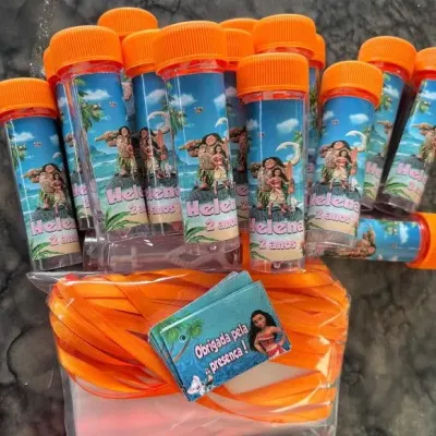 Bolha de Sabão Moana Personalizada - artesanato de Artmanha Lembrancinhas