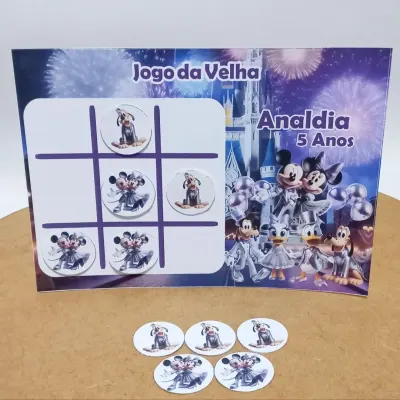 Lembrancinhas Jogo da Velha Personalizado Tema Mickey 100 Anos - artesanato de Ed  Silva Papelaria de Festa Infantil
