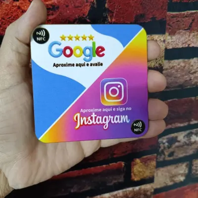 Placa Nfc dupla - Instagram + Google (apenas NFC) - artesanato de PrimeBox
