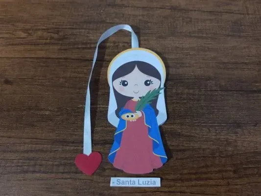 Marcador de Página 13 cm - Santa Luzia - artesanato de Emejhu Personalizados