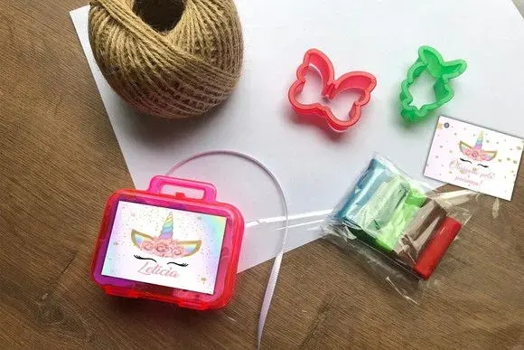 Maletinha Unicórnio Modelar Personalizada - artesanato de Mi Papelaria Criativa