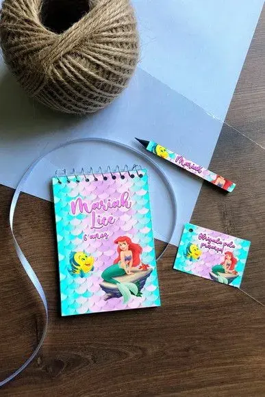 Bloquinho Pequena Sereia Personalizado - artesanato de Mi Papelaria Criativa