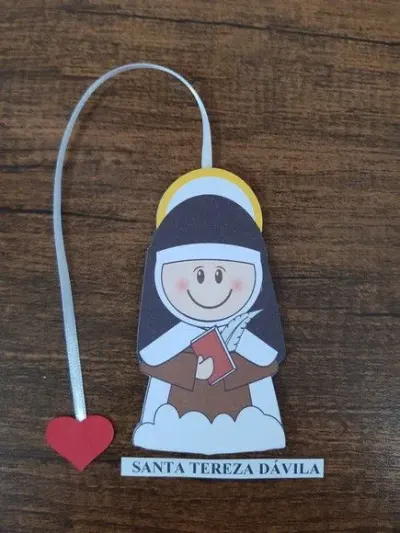 Marcador de Página 10 cm - Santa Tereza D Ávila - artesanato de Emejhu Personalizados