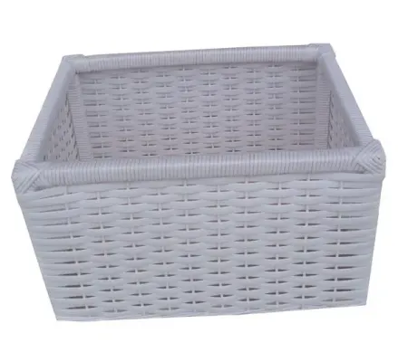 Cesto Sintético Branco 45x35x25 - artesanato de Mundo Urbano