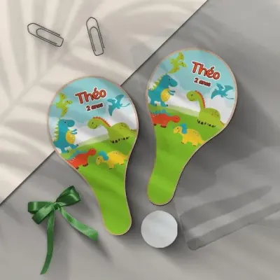 Raquete Ping Pong - Dinossauro Baby Personalizada - artesanato de Mi Papelaria Criativa