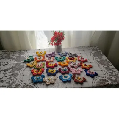 Imã Geladeira Mini Borboletas  Coloridas 10 unidades - artesanato de Mari Crochê feito com carinho!