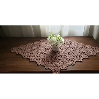 Centro de Mesa em Crochê Mini Flor Castanha - artesanato de Mari Crochê feito com carinho!