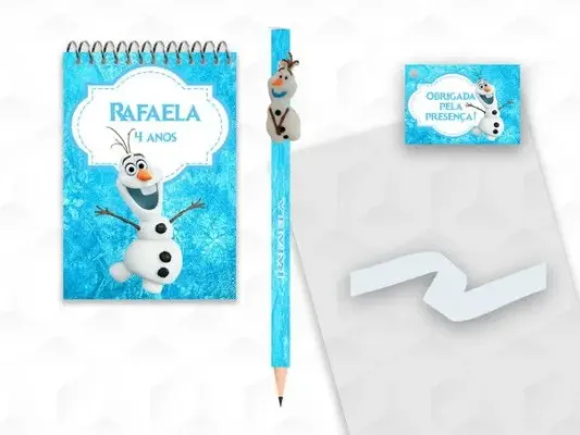 Bloquinho com Aplique Olaf Personalizado - artesanato de creativitybynina
