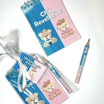 Bloquinho Chá Revelação Personalizado - artesanato de Mi Papelaria Criativa