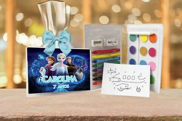 Estojo de Pintura Frozen Personalizado - artesanato de Artmanha Lembrancinhas