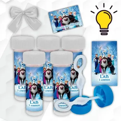 Bolinha de Sabão Frozen Personalizada - artesanato de Mi Papelaria Criativa