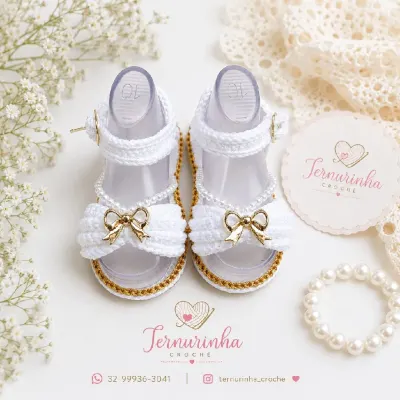 sandália de crochê para Bebê - artesanato de Ternurinha Crochê