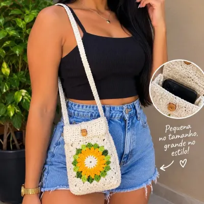 Bolsa em crochê - artesanato de Conta ponto croche