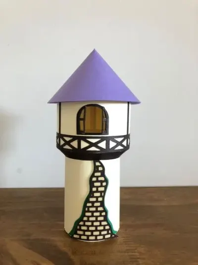 Centro de Mesa Torre Rapunzel, Enrolados. - artesanato de Fina Essência Papelaria Personalizada