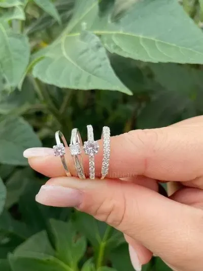 Quatro Anéis Prata 950 Namoro Solitários - artesanato de TM JOIAS