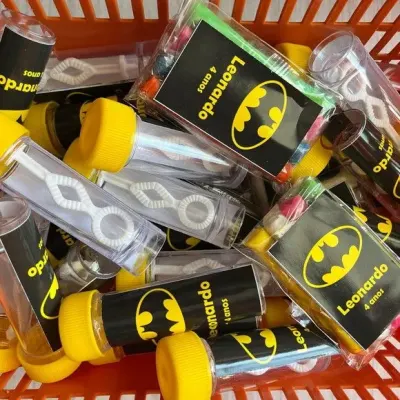 Kit Massinha + Giz + Bolha Batman Personalizado - artesanato de Mi Papelaria Criativa