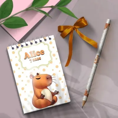 Bloquinho - Capivara Personalizado - artesanato de Mi Papelaria Criativa