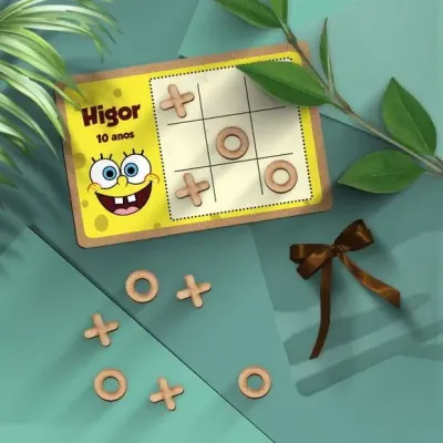 Jogo da Velha - Bob Esponja Personalizado - artesanato de Mi Papelaria Criativa