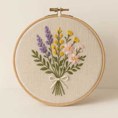 Bastidor Bordado Flores Silvestres 20 cm - artesanato de Ateliê Maria Flor
