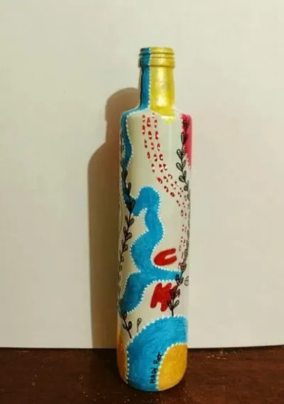 Garrafa Decorativa Flores em Você - artesanato de Ateliê de Criação Usina Caseira