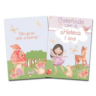 Revista Colorir Bosque Fada 14x10cm - artesanato de PAPCRIE
