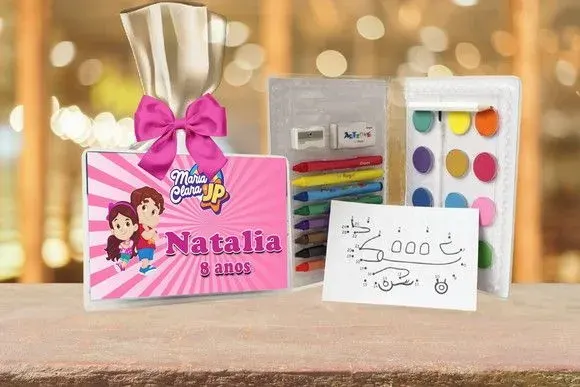 Estojo de Pintura Jp e Maria Clara Personalizado - artesanato de Artmanha Lembrancinhas