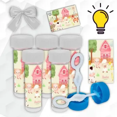 Bolinha de Sabão Fazendinha Personalizada - artesanato de Mi Papelaria Criativa