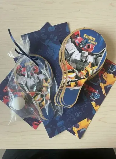 Raquete Ping Pong - Transformers - artesanato de Mi Papelaria Criativa