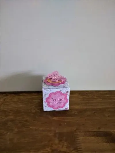Caixa Cubo Jardim Encantado - artesanato de Fina Essência Papelaria Personalizada