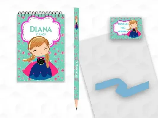 Bloquinho com Lápis Anna Cute Personalizado - artesanato de creativitybynina