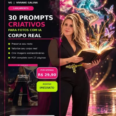 30 Prompts Criativos para Fotos com Corpo Real — por VG - artesanato de Viviane Galina VG