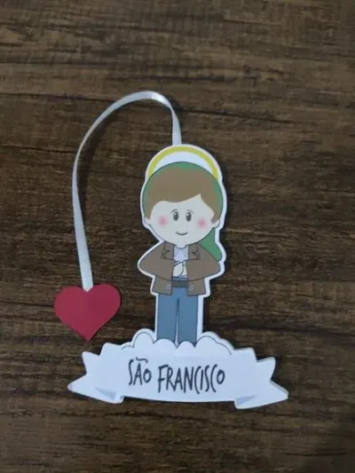 Marcador de Página 10 cm - São Francisco Marto - artesanato de Emejhu Personalizados