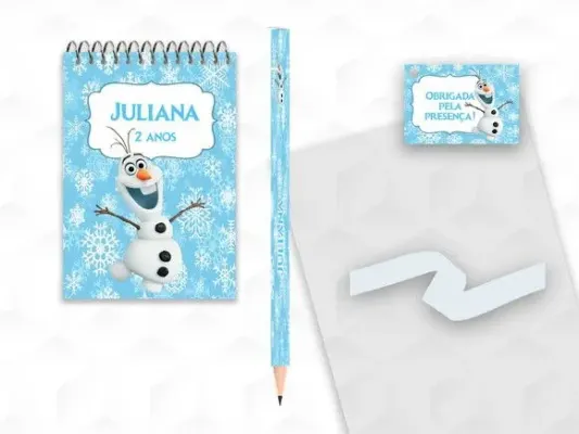 Bloquinho com Lápis Olaf Personalizado - artesanato de creativitybynina