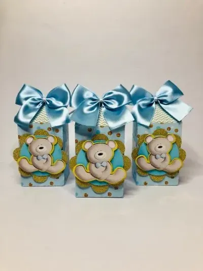 Caixa Milk Ursinho - artesanato de Fina Essência Papelaria Personalizada
