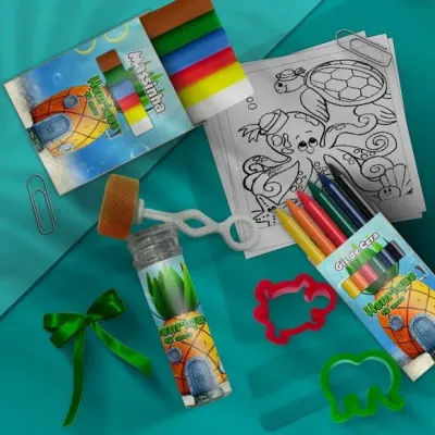Kit Massinha Infantil Bob Esponja Personalizado - artesanato de Mi Papelaria Criativa
