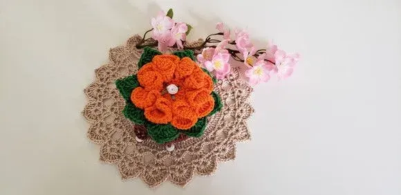 Sachê Porta Sabonete em Crochê Laranja - artesanato de Mari Crochê feito com carinho!