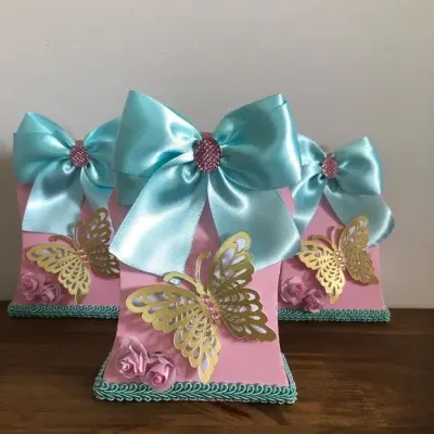 caixa Jardim das Borboletas luxo - artesanato de Fina Essência Papelaria Personalizada