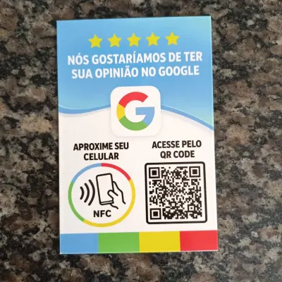 Placa Metálica - Nfc + Qr Code Google 10x10cm - artesanato de PrimeBox